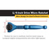 Titan Tools 11316 1/4-Inch Drive x 4-Inch 90-Tooth Swivel Head Micro Ratchet - Blue