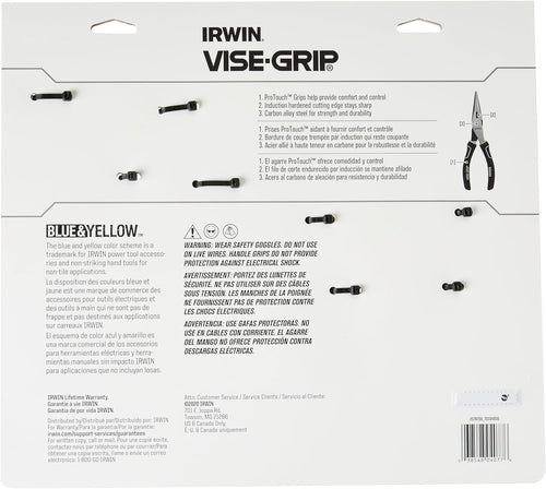 Irwin Tools 2078705 Vise-Grip 4PC PINCE 6"LG NEZ 6"SLJNT 10"ADJ 10"GR