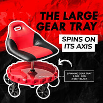 Traxion TRX-2-700R large spinning gear tray detail shot highlighting the axis-spinning storage tray