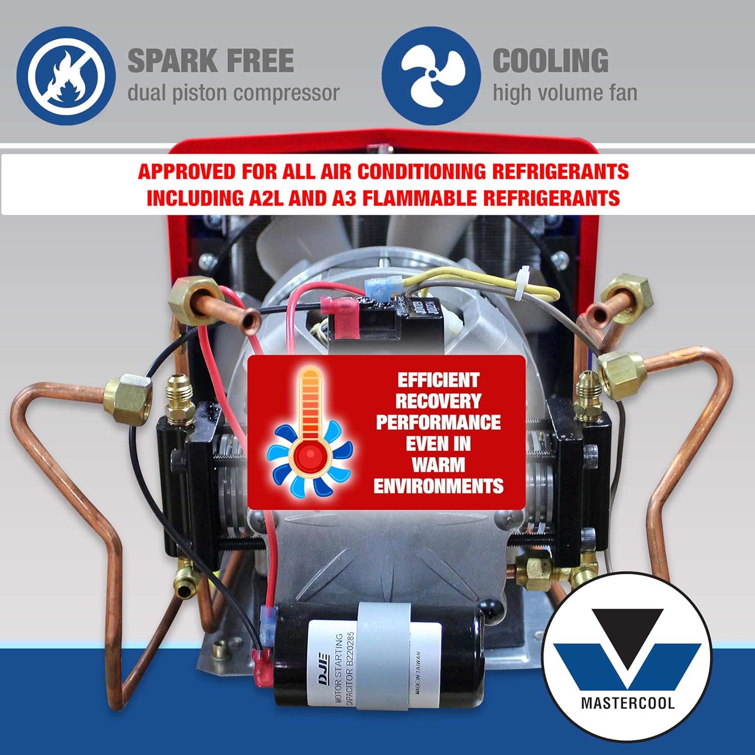 Machine de récupération complète Mastercool 69360-YF R1234YF Twin Turbo