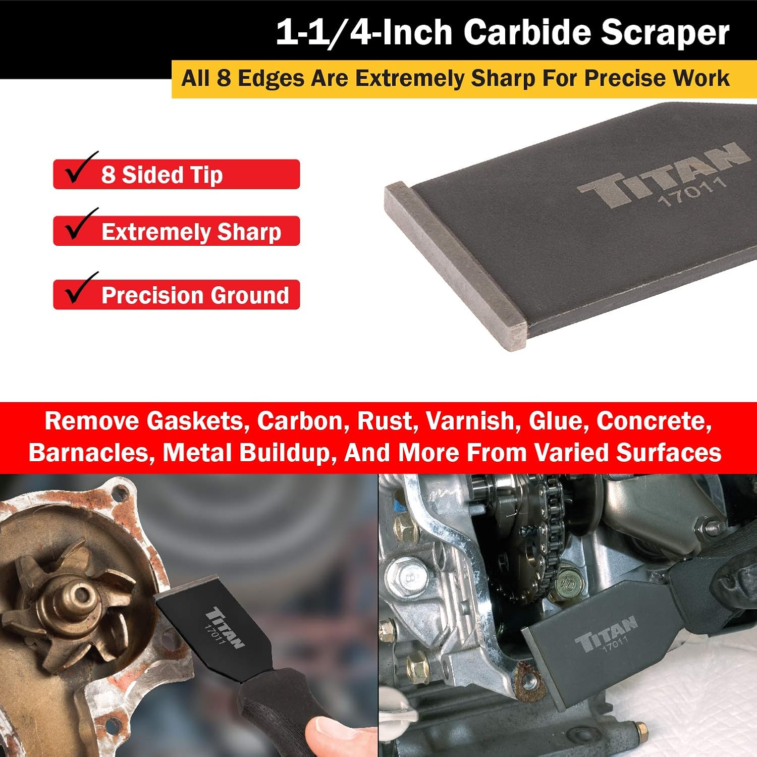Titan Tools 17011 1-1/4 In. Carbide Scraper
