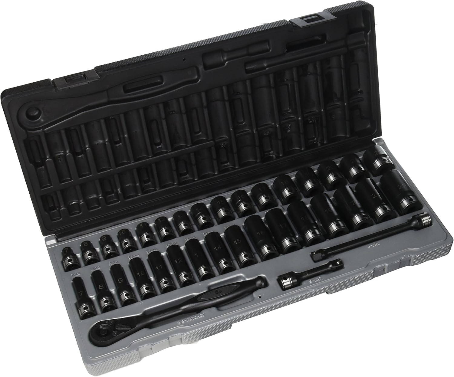 Grey Pneumatic 81635MRD 3/8" Dr. 35pc Metric Std & Deep Duo-Socket Set - 6 Pt.