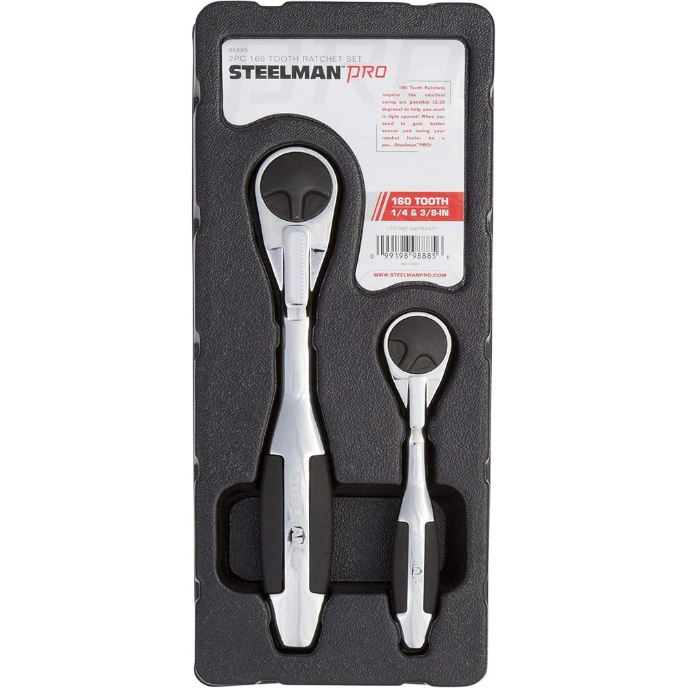 Steelman Pro 98885 160 Tooth 2-Piece Ratchet Set