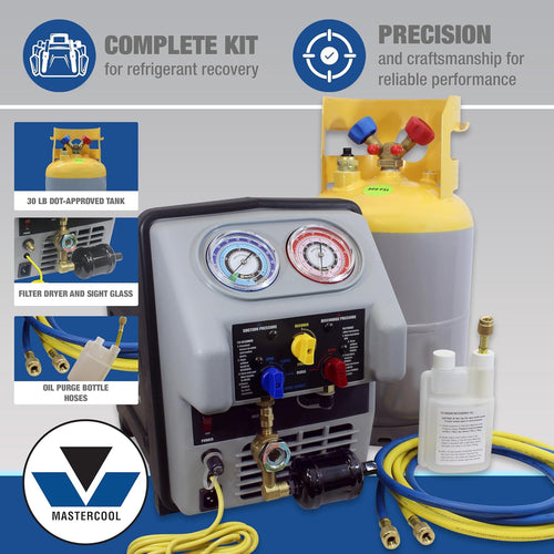 Machine de récupération complète Mastercool 69360-22 Twin Turbo pour camions frigorifiques