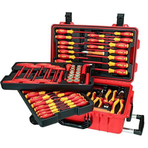 Wiha Tools 32800 ENSEMBLE D'OUTILS ISOLÉS 80 PIÈCES DANS UNE COFFRET À OUTILS À ROULETTES