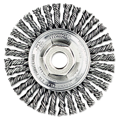 Weiler 13131 4in ROUGHNECK MAX KNOTTED WIRE WHEEL BRUSH .020 WIRE 3/16 FA