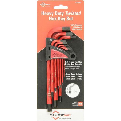 Mayhew Tools Select 45053 Jeu de 9 clés hexagonales torsadées métriques