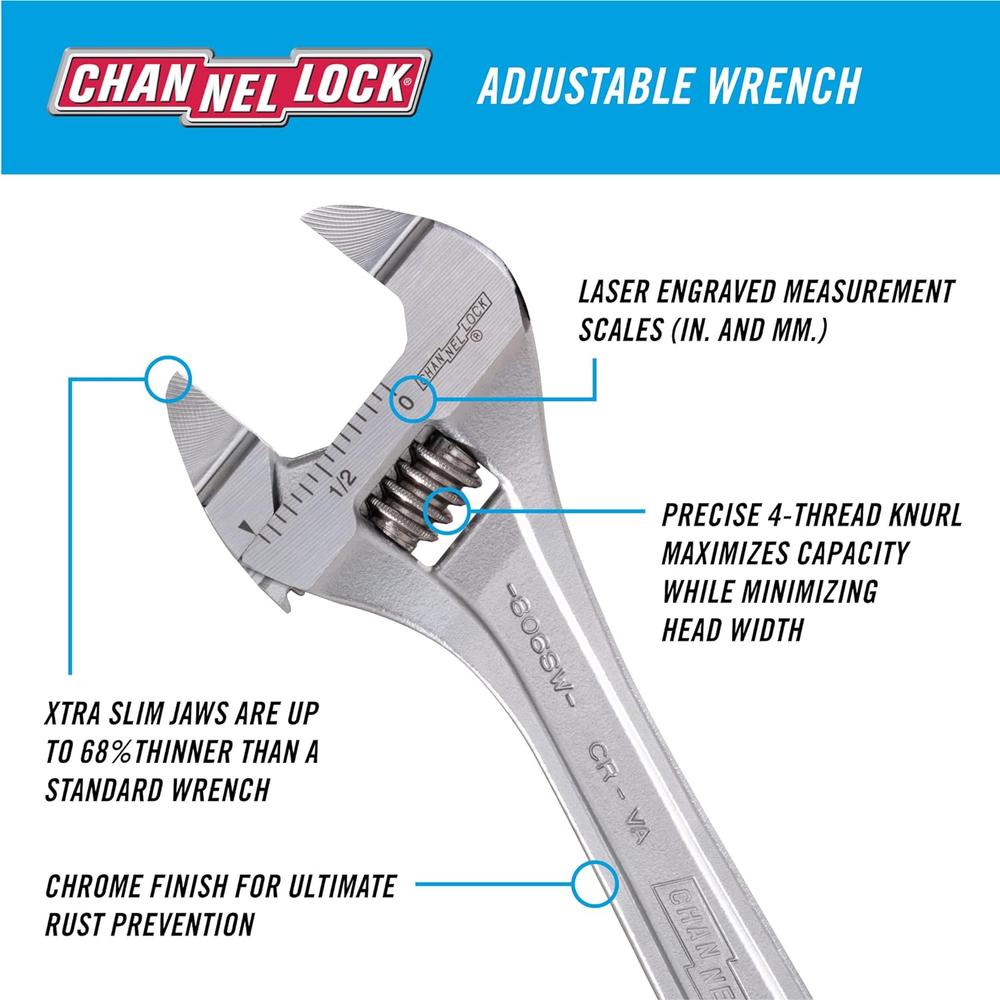 Channellock 806SW 6" Adj Wrench