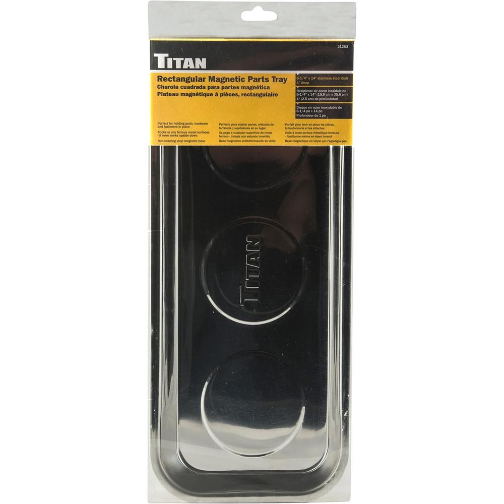 Titan Tools 21263 6.5 in. x 14 in. Rectangular Magnetic Parts Tray (6.5 x 14)