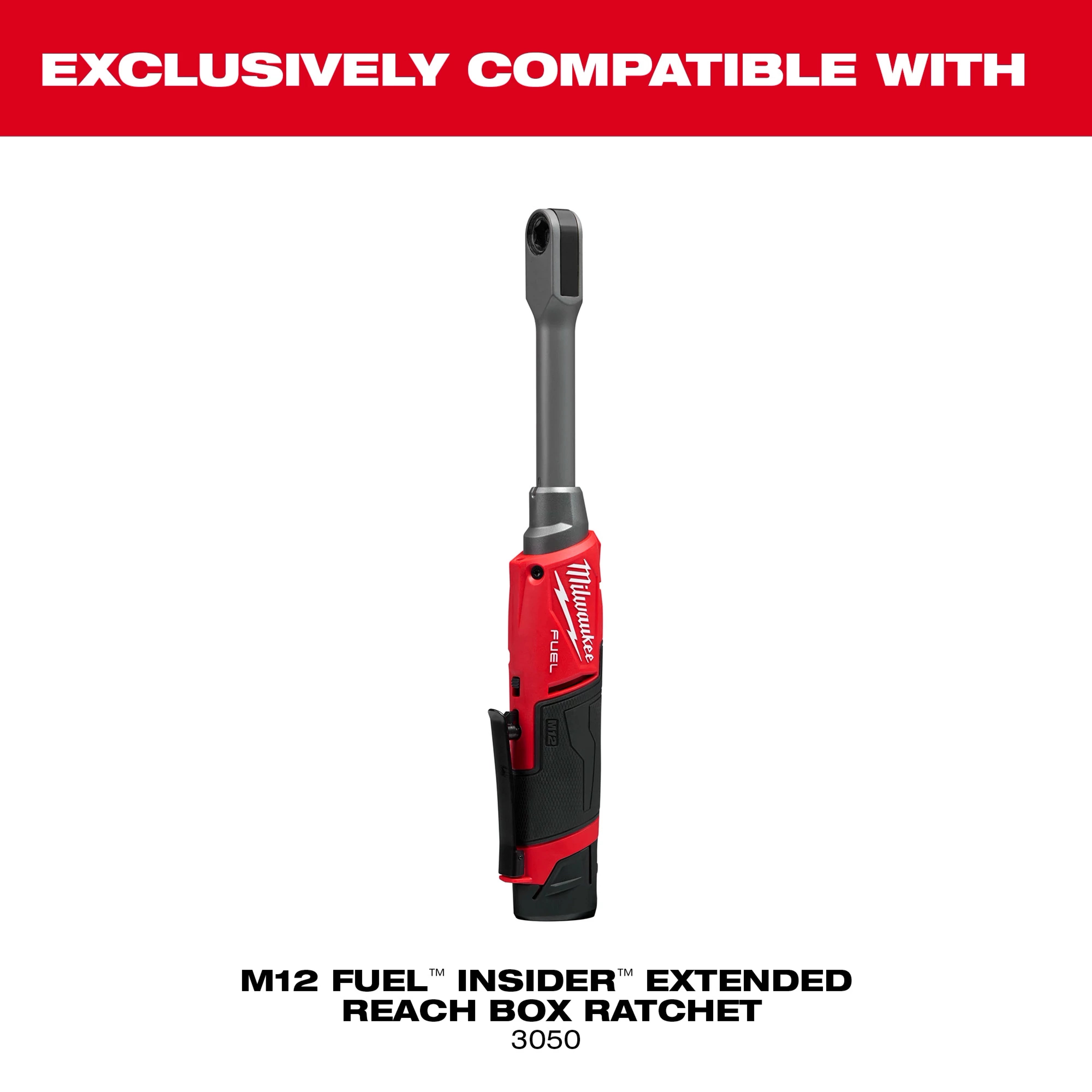 Milwaukee Tool INSIDER Box Ratchet 1/4 in Anvil Adapter exclusively compatible with M12 FUEL INSIDER Extended Reach Box Ratchet 3050