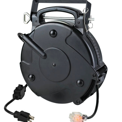 Alert Stamping 8645TFI ProReel 45ft Retractable Extension Cord Reel angled side view