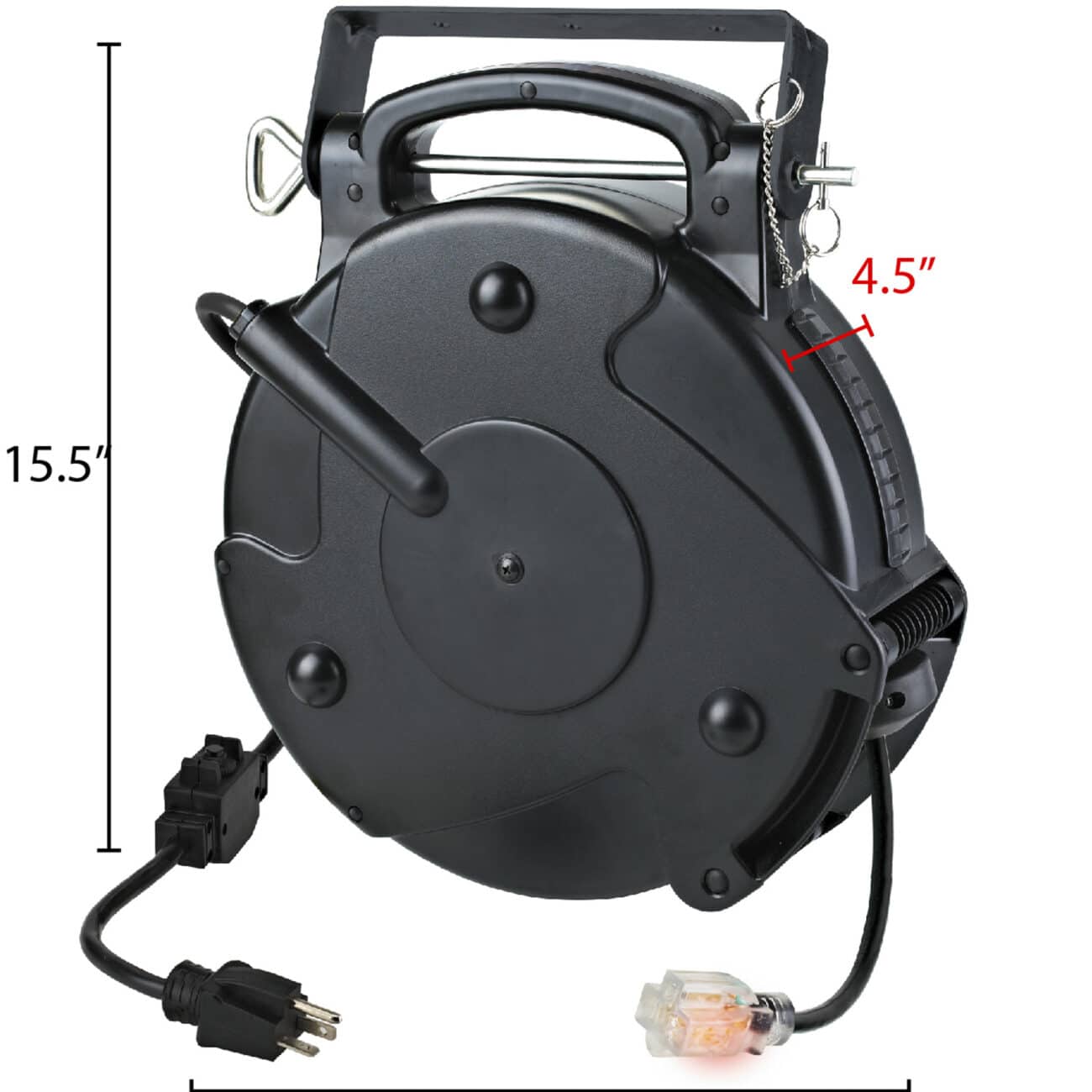 Alert Stamping 8645TFI ProReel Retractable Cord Reel dimensions 15.5 x 4.5 inches