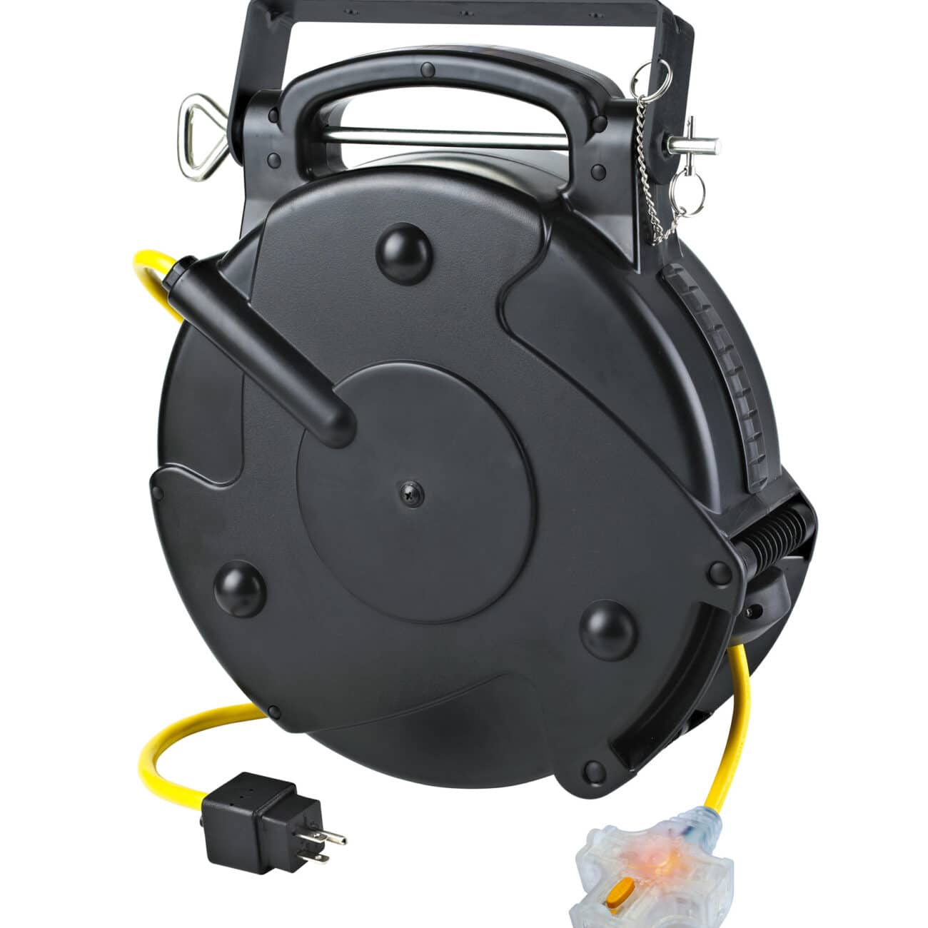 Alert Stamping 8665TFQ 65' 12/3 Retractable Cord Reel, Quad Outlets