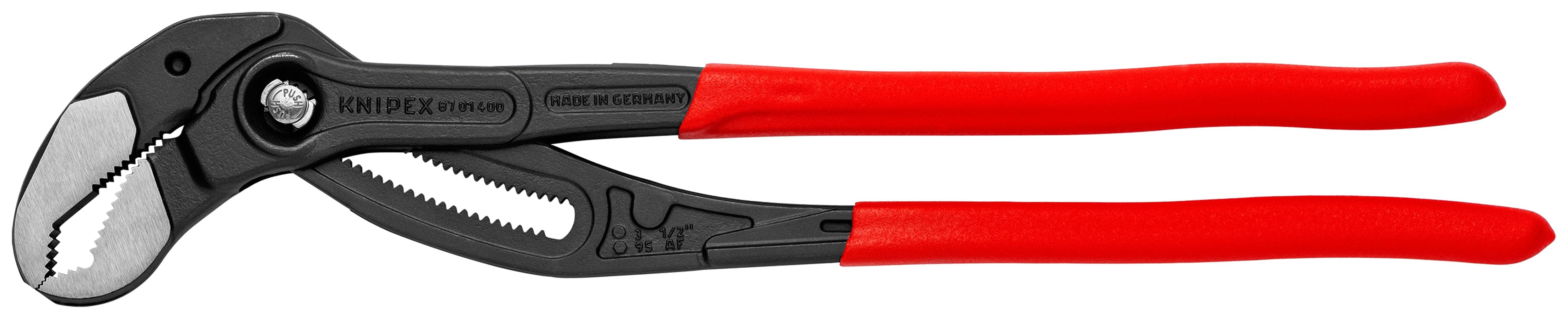 Knipex 87 01 400 US 16 in. Cobra XL Water Pump Pliers - full product view with red handles