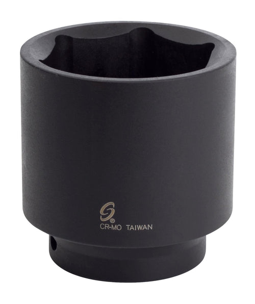 Sunex Tools 256 1/2" Drive 1-3/4" 6-Point CR-MO Standard Impact Socket, Black Phosphate Finish
