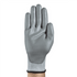 Ansell HyFlex 11-727 cut-resistant glove back-of-hand view showing full grey polyurethane palm coating
