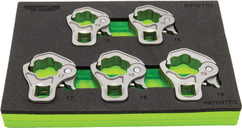 VIM Tools RFW150 5-pc 3/8" Dr. Ratcheting Flare Nut Set (15, 16, 17, 18, 19MM) - MPR Tools & Equipment