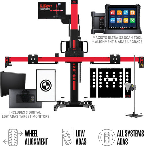 Autel IA1000ASTDT IA1000 Alignment and ADAS Calibration System Frame, Physical LDW Targets, Digital LDW Targets, All Systems Targets, and Ultra S2 Tablet - MPR Tools & Equipment