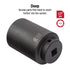 Sunex Tools 254D deep impact socket showing 1/2" drive end with SAE and deep-well callouts