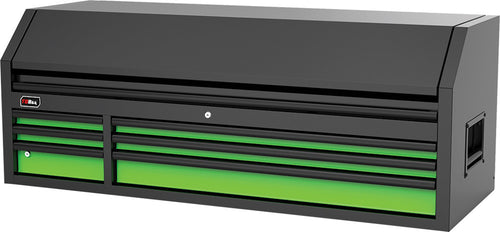 TOBEQ TCBT610623LGBK 61" 6-Drawer Top Chest in Lime Green and Black, front angle view