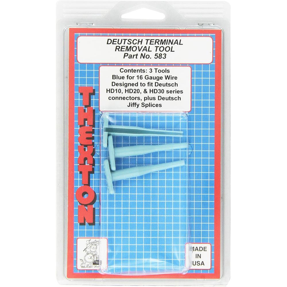 Thexton 583 KIT D'OUTILS DE RETRAIT DE TERMINAL DEUTSCH LT. LOT DE 3 BLEUS