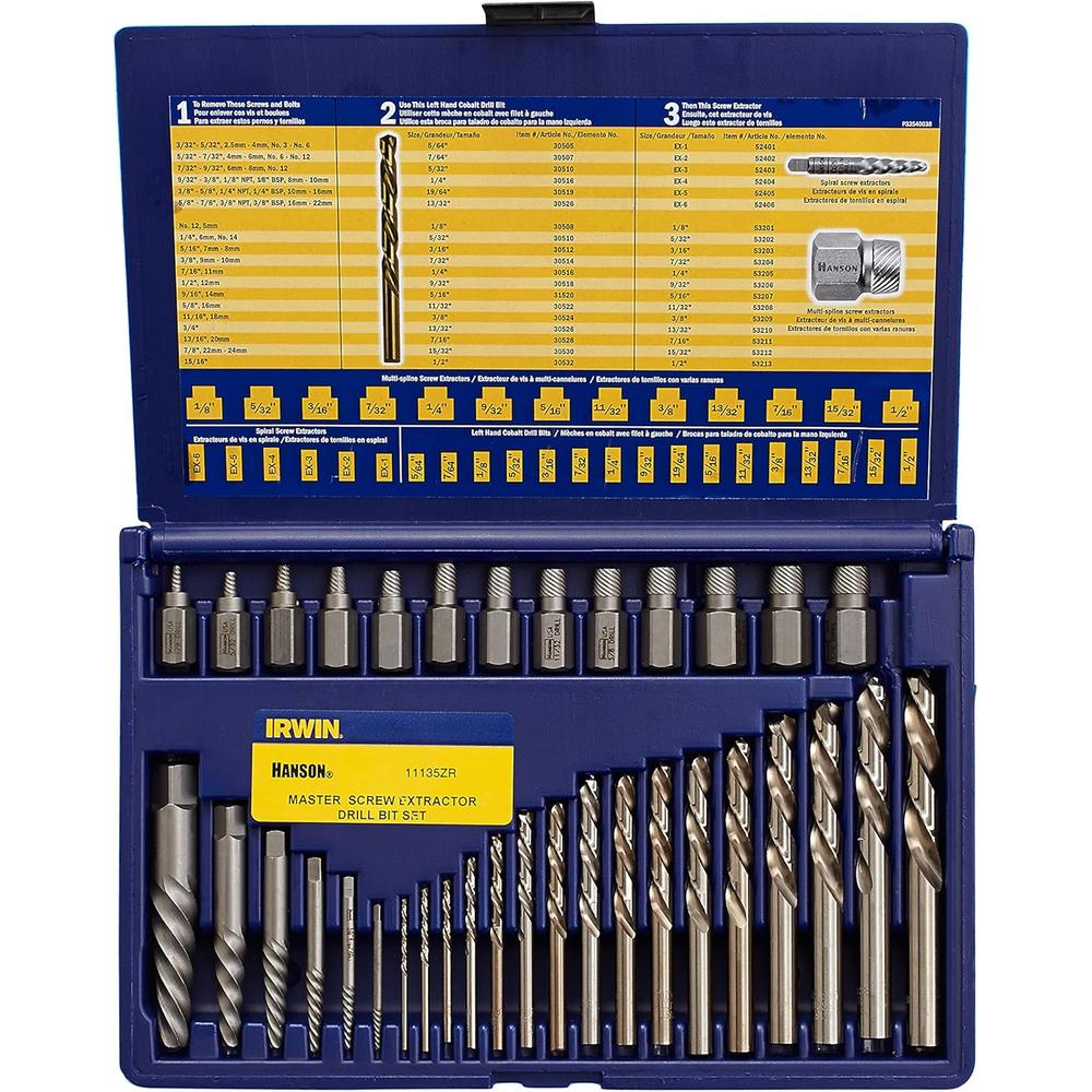 IRWIN Screw Extractor/ Drill Bit Set, 35-Piece (11135ZR)