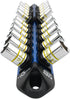 Astro Pneumatic AST-914VB V12 Socket Organizer Blue - end view with sockets loaded at 45-degree angle