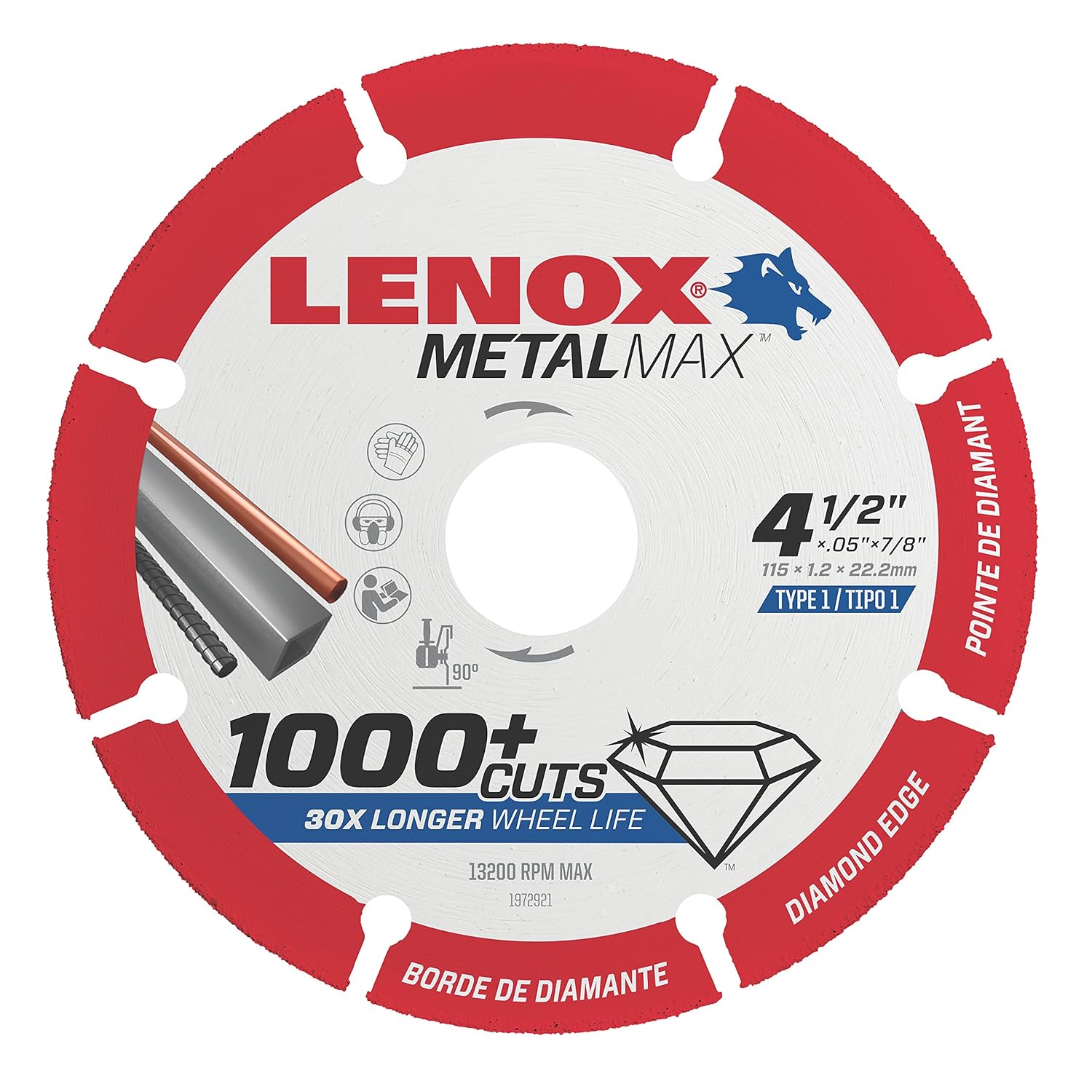 LENOX Tools Molette de coupe. Bord de diamant. 4-1/2" (1972921)