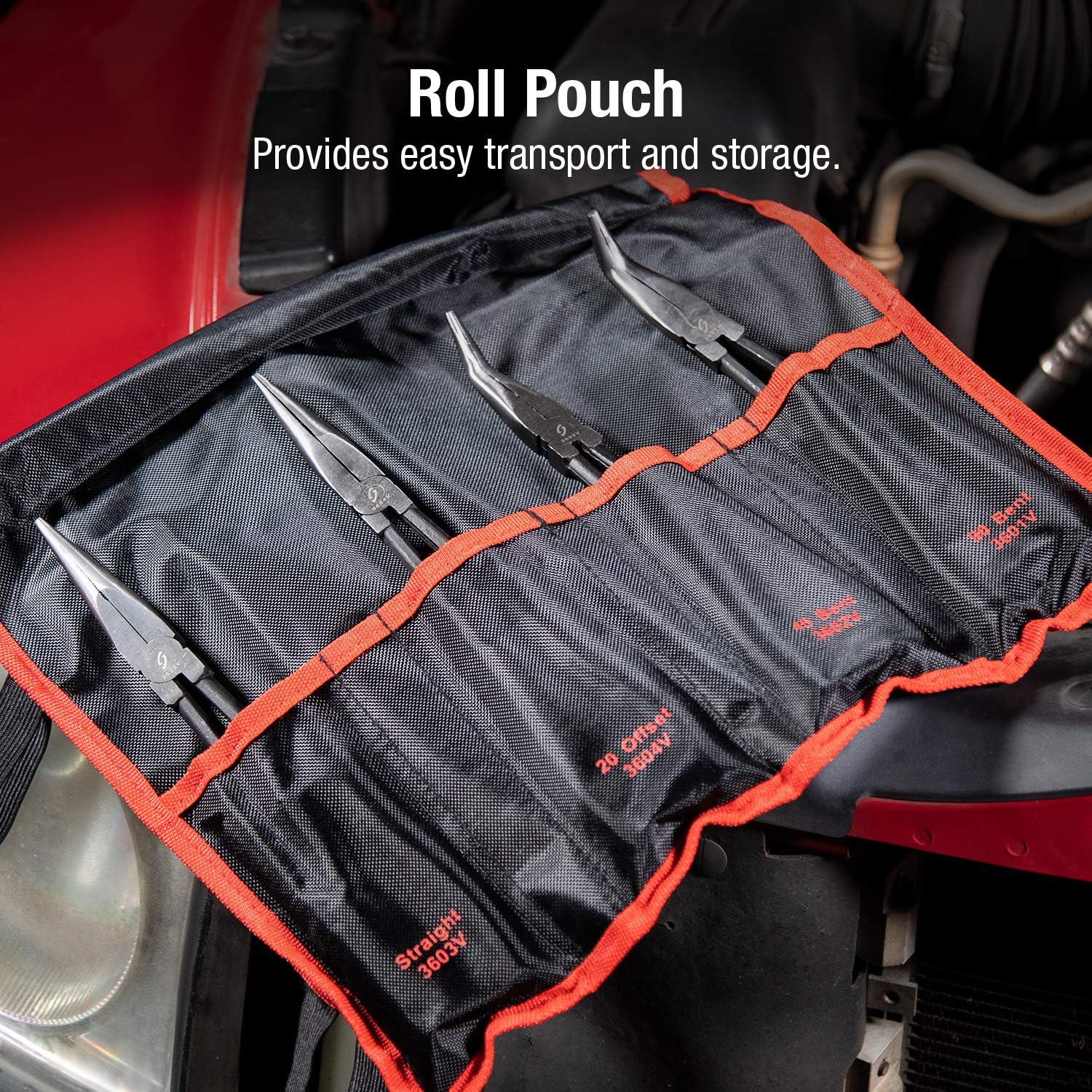 Sunex Tools 3600V 11" Long Reach Straight Pliers Set, 90° Bent Nose Pliers, 45° Bent Nose Pliers, 20° Bent Nose Pliers, 4Piece