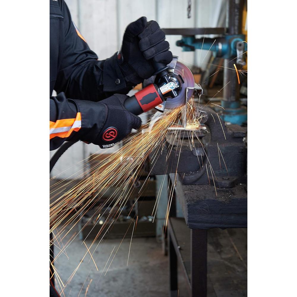 Chicago Pneumatic 7545B Meuleuse d'angle à air robuste avec capacité de roue de 4-1/2", filetage de broche 5/8"-11, 12 000 tr/min (8941075452)