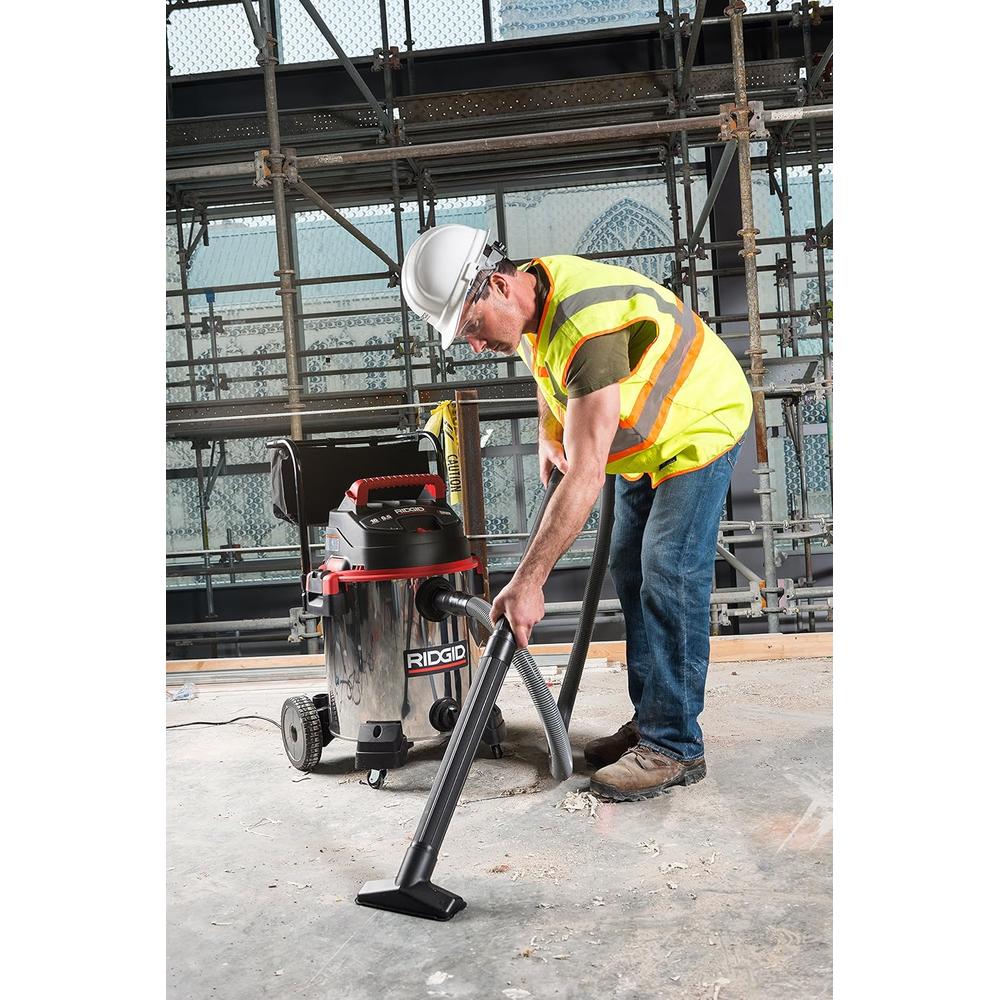 Ridgid 50353 Stainless Steel Wet/Dry Vacuum with Cart, 16 Gallon, Red