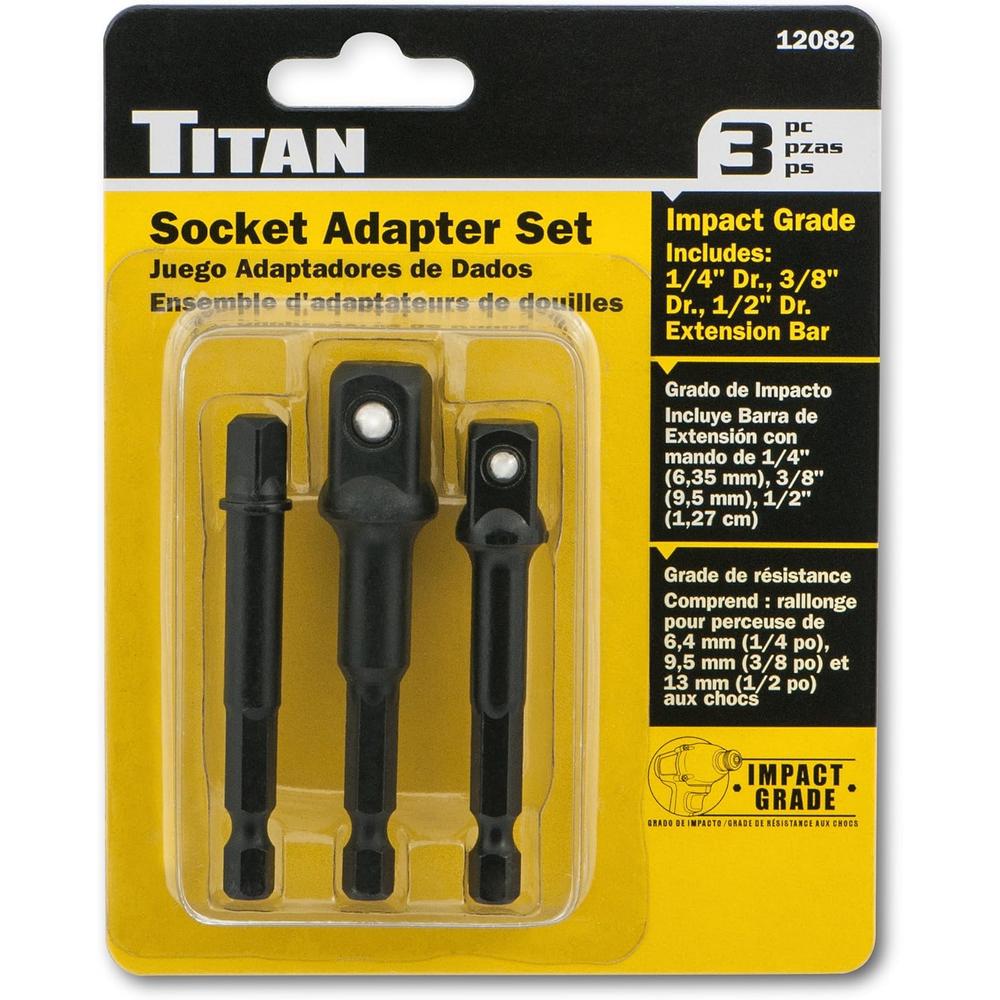 Titan Tools 12082 Jeu d'adaptateurs de douilles, 3 pièces