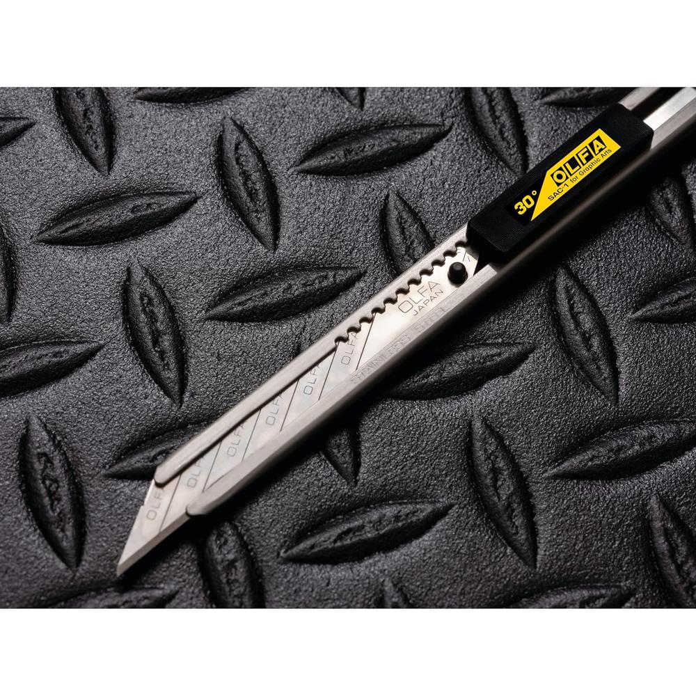 Olfa SAC-1 9mm Stainless-Steel Graphics Knife with 30-Degree Precision Blade