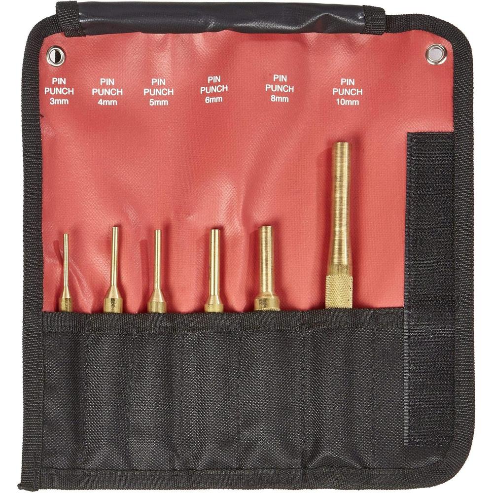 Mayhew Tools 61386 6 PC Brass Pin Punch Kit (Metric)