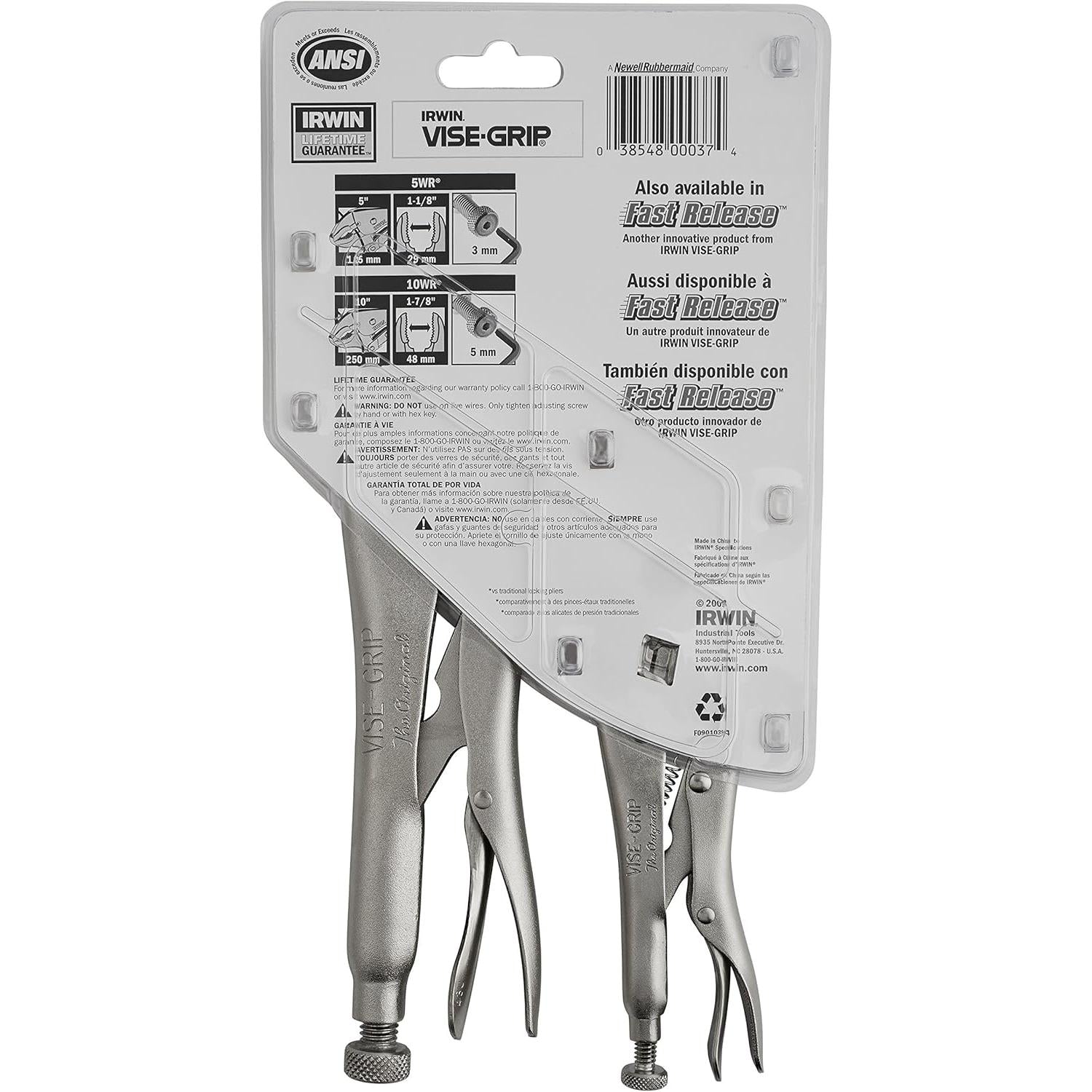 Irwin 37 Plier Locking Original 2pc Set '10WR 5WR'