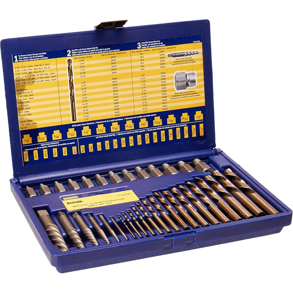 IRWIN Screw Extractor/ Drill Bit Set, 35-Piece (11135ZR)