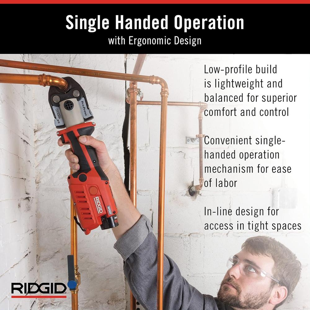 Ridgid 57363 RP 241 Compact Series Press Tool Kit With 1/2" - 1-1/4" Propress Jaws