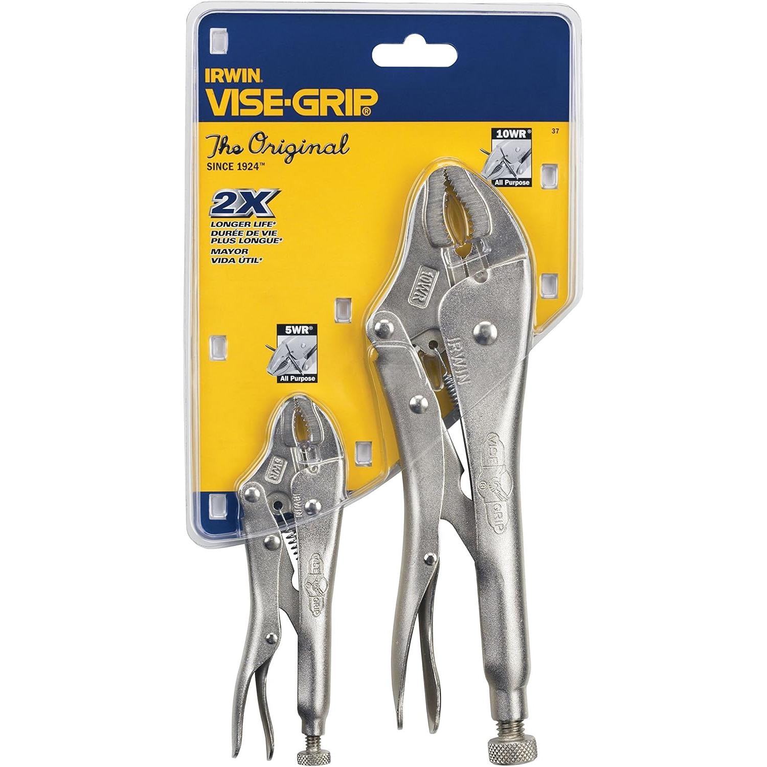 Irwin 37 Plier Locking Original 2pc Set '10WR 5WR'