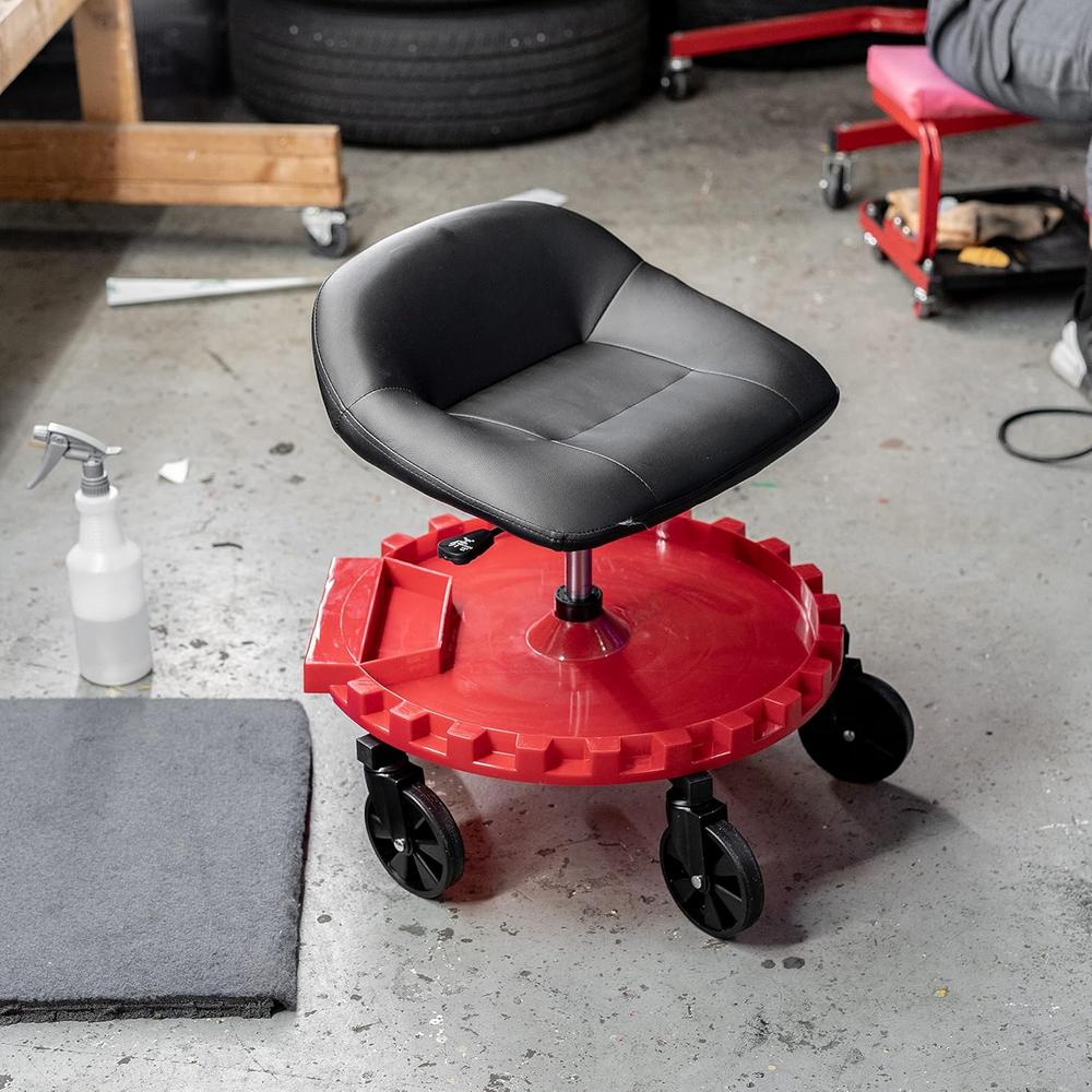 Traxion 2-230 Monster Seat II Mobile Rolling Gear Seat W/All-Terrain 5" Casters