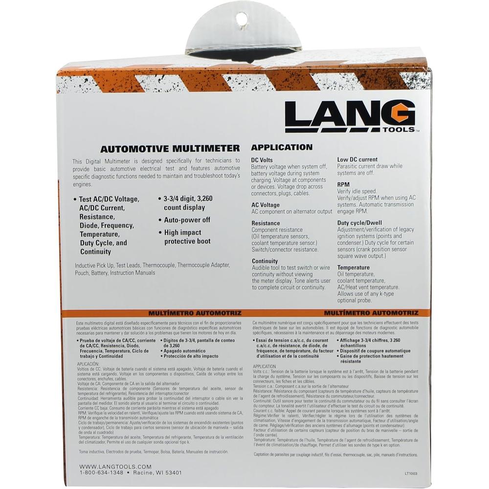 Lang Tools 13803 Automotive Digital Multimeter