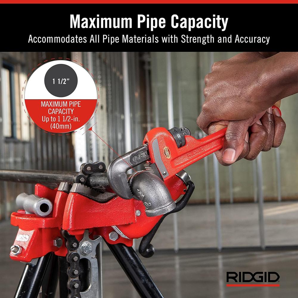 RIDGID 31010 Model 10 Heavy-Duty Straight Pipe Wrench, 10-inch Plumbing Wrench