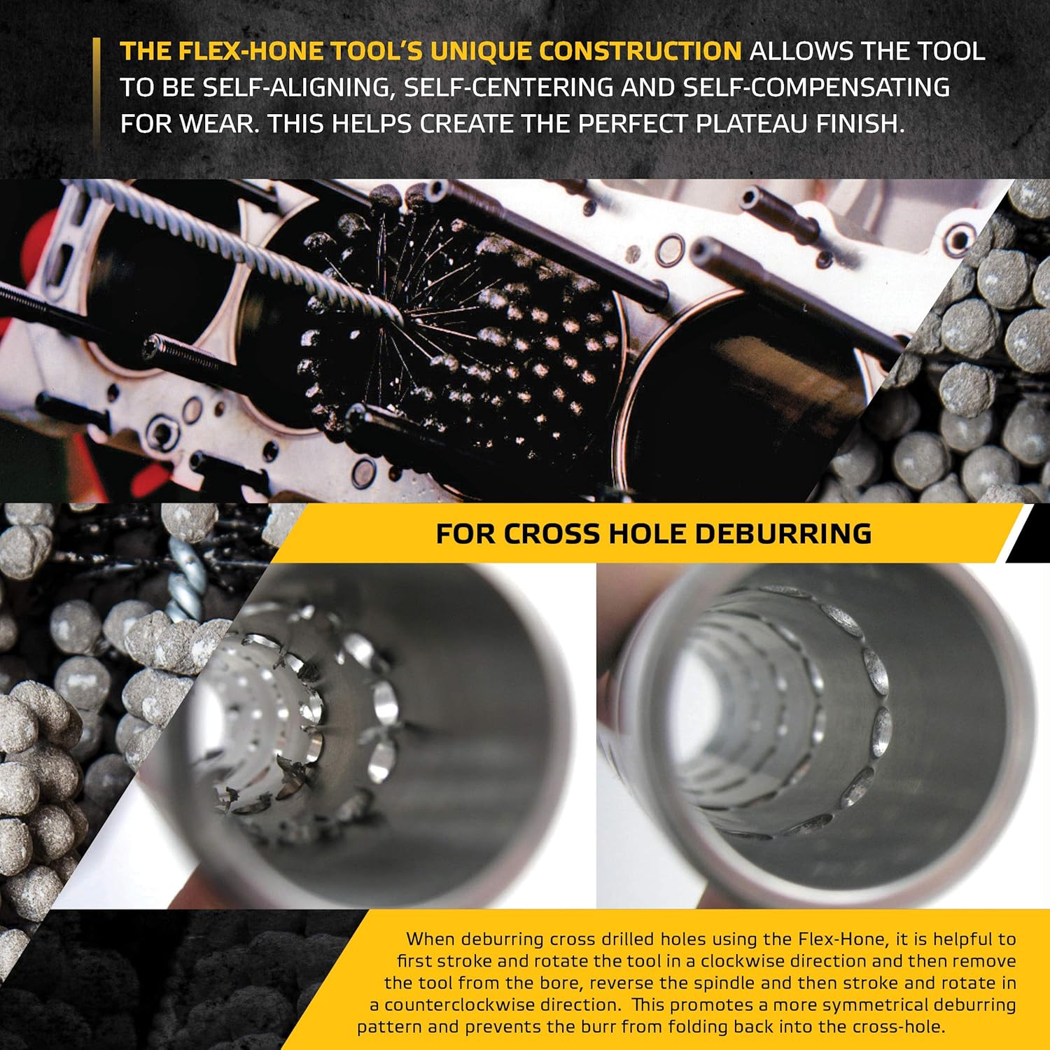 Brush Research Manufacturing GBD31412 FLEX-HONE Cylinder Hone. GBD Series. Silicon Carbide Abrasive. 3-1/4" (83 mm) Diameter. 120 Grit Size