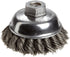 Weiler 13153 3-1/2 IN. SINGLE ROW KNOT WIRE CUP BRUSH, .023 IN. STEEL FILL, 3/8 IN.-24 UNF NUT