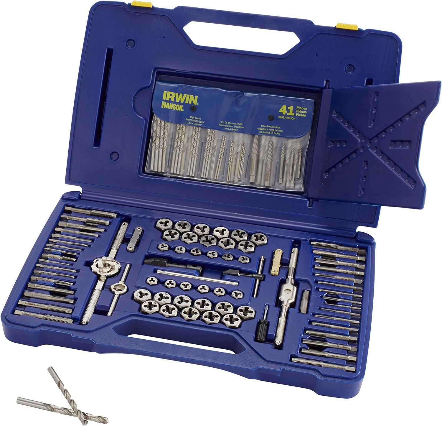 Irwin Tools 26377 117-Piece Machine Screwith Fractional/Metric Tap and Hex Die Set with Drill Bit Set