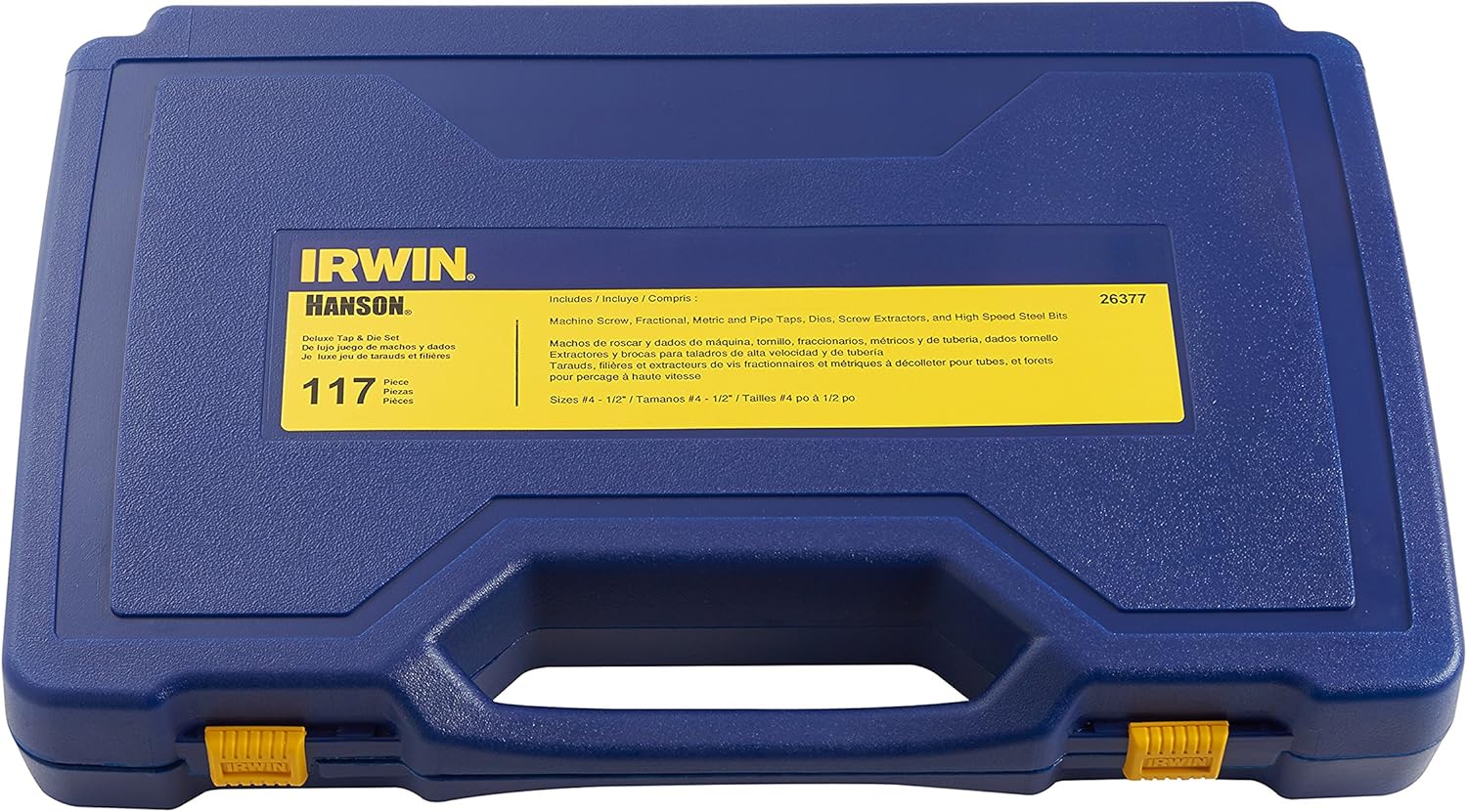 Irwin Tools 26377 117-Piece Machine Screwith Fractional/Metric Tap and Hex Die Set with Drill Bit Set