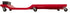 Lisle 92102 Low Profile Red Plastic Creeper - side profile view showing 7/8 inch floor clearance and 6 swivel casters