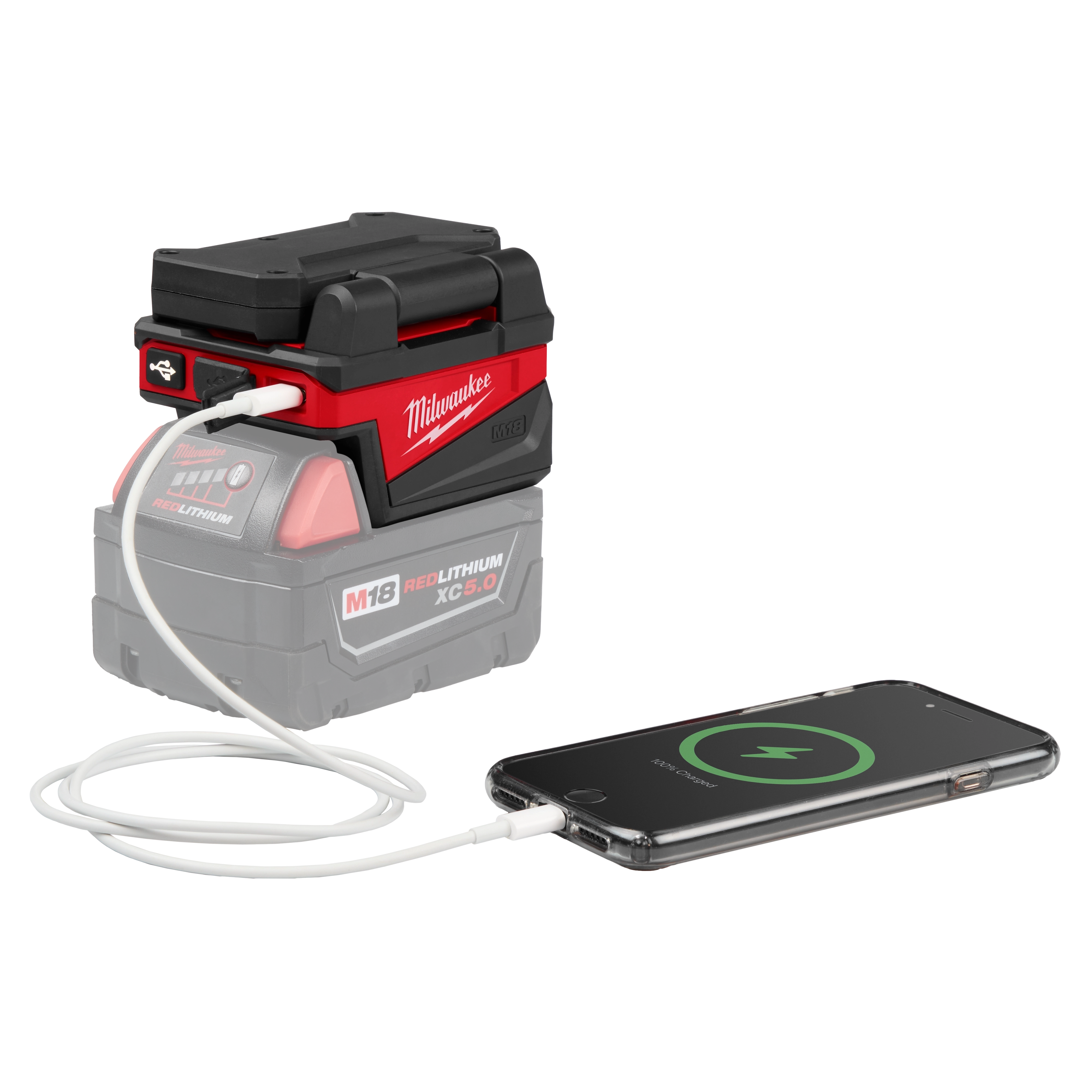 Milwaukee Tool 2359-20 M18 ROVER Flood Light folded compact position
