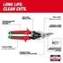 Milwaukee Tool 48-22-4563 Aviation Snip Set - Right Cutting Snip feature detail with BOLT LOCK and color-coded green handle
