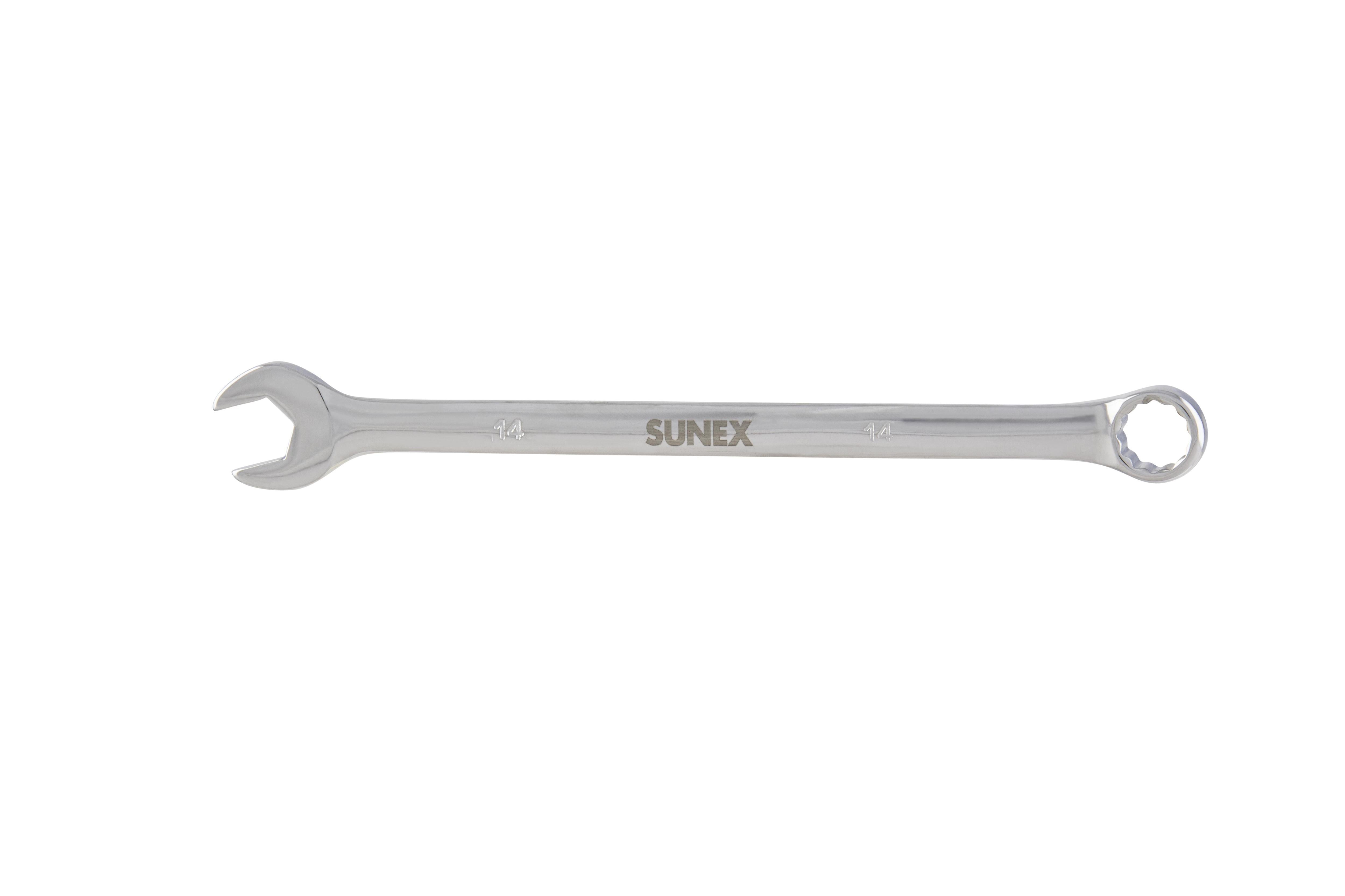 Sunex Tools 991714MA 14mm Full Polish Combination Wrench, drop forged alloy steel with V-groove design