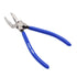Astro Pneumatic 9581 Precision Panel Clip Pliers top angle view with notched jaw and blue handles
